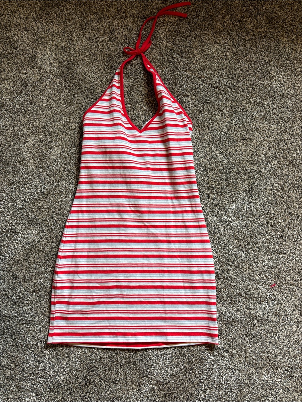 wild fable Red and White Striped Halter Dress